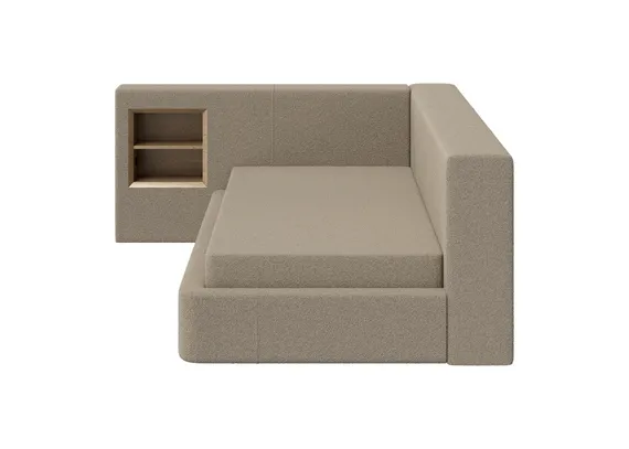 Диван-кровать Cube c нишей M (бежевый, букле)