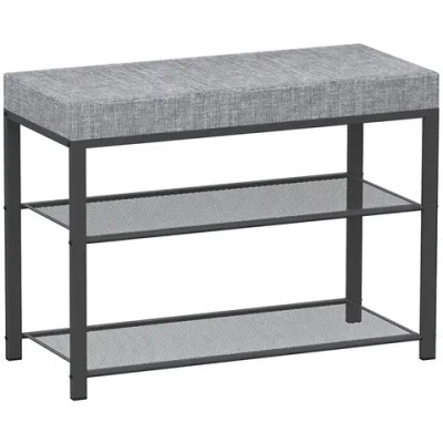 Банкетка «ТОРОНТО 23S» цвет каркаса черный, цвет сиденья серый