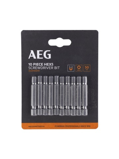 Биты 10 шт, Hex 5, 50 мм AEG ASDH55010 4932479525