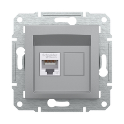 Розетка компьютерная SE EPH4700161 Asfora RJ45 кат.6e механизм алюминий