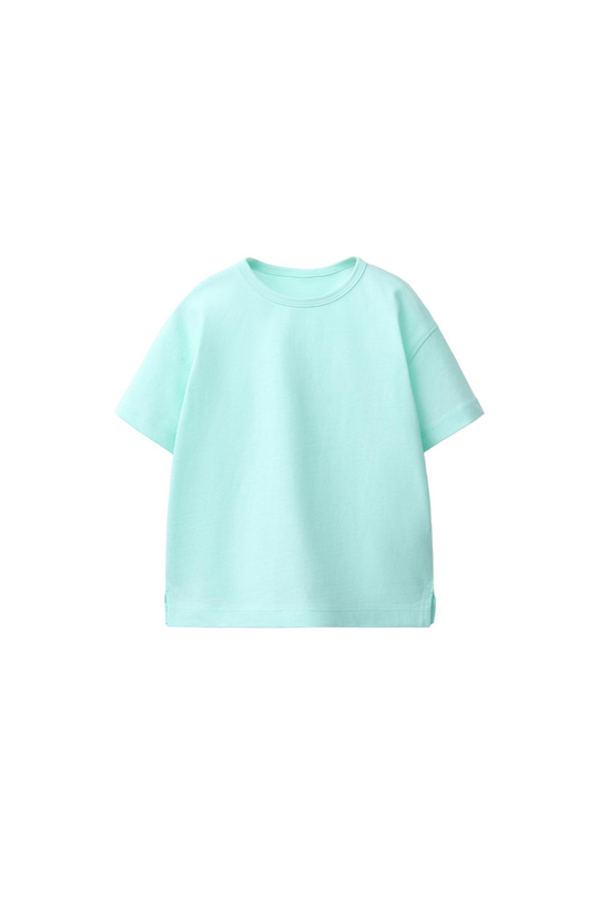 ZARA ОДНОТОННАЯ ФУТБОЛКА, ВОДЯНИСТО-ГОЛУБОЙ