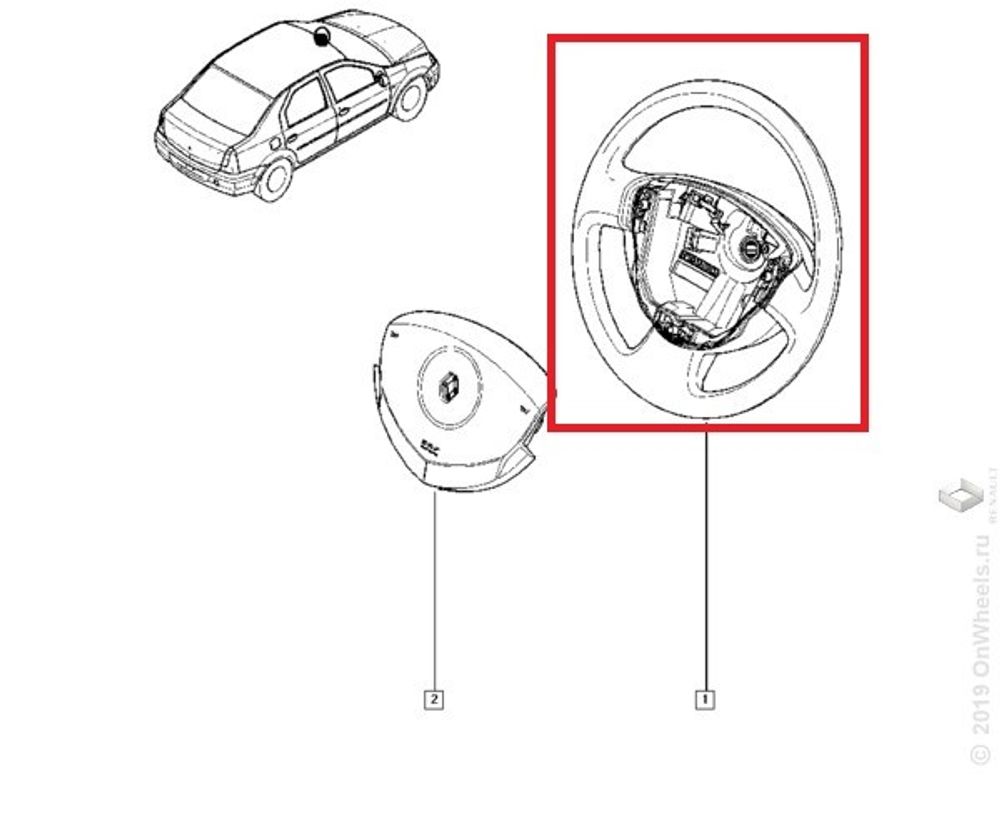 Руль Renault Logan Sandero до 2008 г. (Renault)