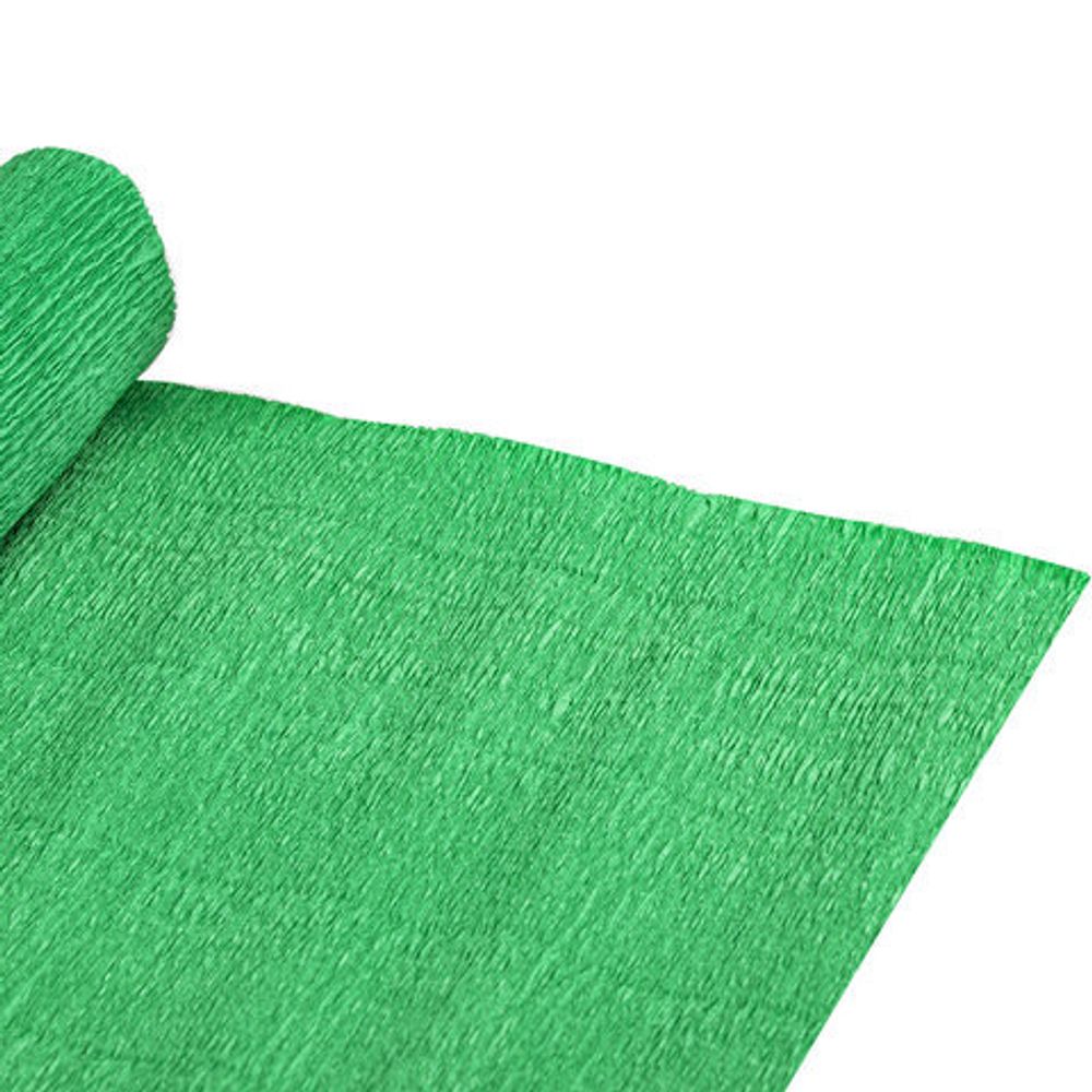Бумага гофрированная (креповая) ДЛЯ ФЛОРИСТИКИ 110 г/м2, зеленая, 50х250 см, ОСТРОВ СОКРОВИЩ, 112550