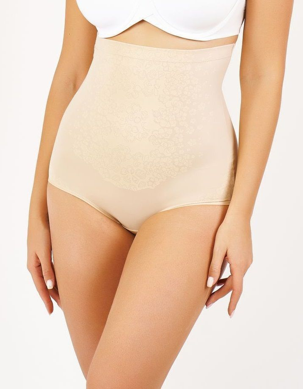 Трусы с завышенной линией талии и цветочным рисунком (Размер: S) (Цвет: черный)