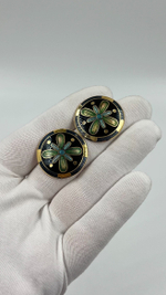 Серьги с эмалью в технике клуазоне