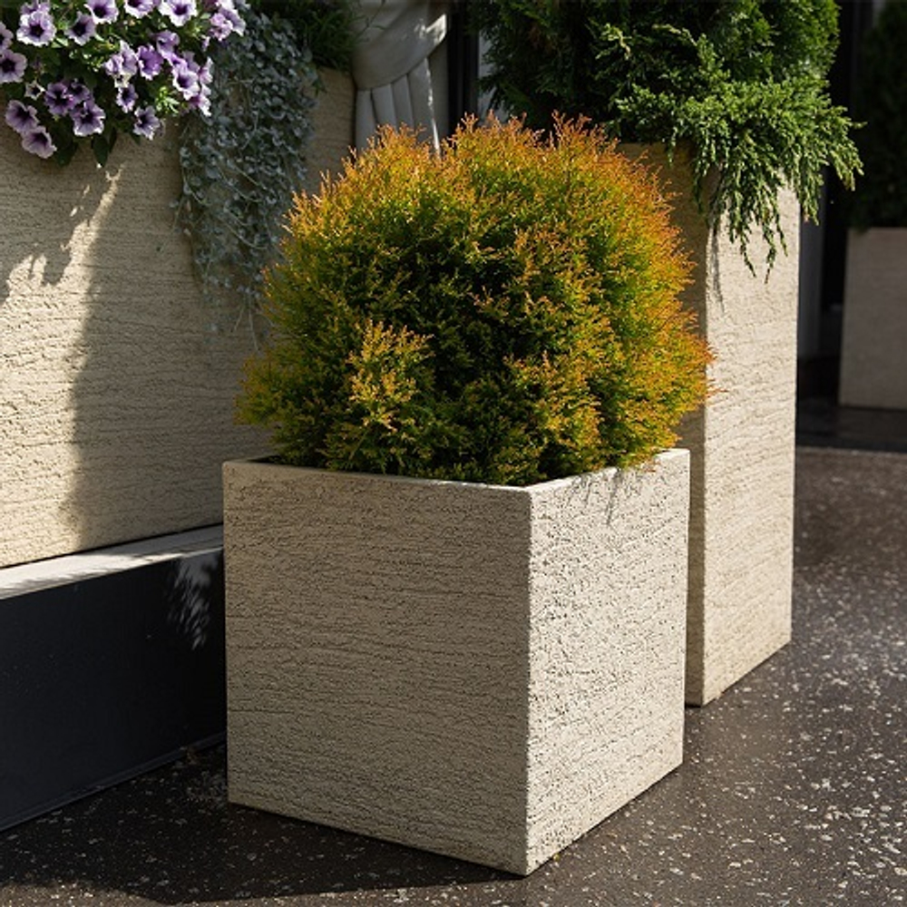 Кашпо Concretika Cone D24 H26 Erosia Yellow
