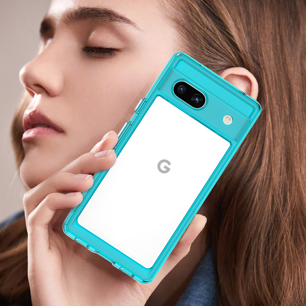 Защитный чехол с усиленными мягкими рамками бирюзового цвета для Google Pixel 7A, мягкий отклик кнопок