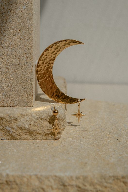 Серьги ассиметричные Луна, звезды / Audeo