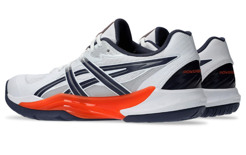 Мужские кроссовки для бадминтона/сквоша Asics Powerbreak FF - white/nova orange