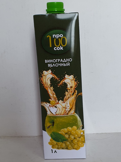 Про100 сок Яблочно-Виноградный нектар  1л/10 ТУ