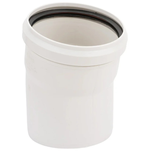 Отвод канализационный бесшумный ПП 110*15гр. мм СИНИКОН КОМФОРТ с раструбом белый (уп.20 шт)