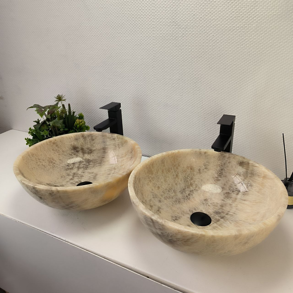 Раковина из оникса ПАРА! Bowl Grey TinLip BO-63020 45*45*17 42