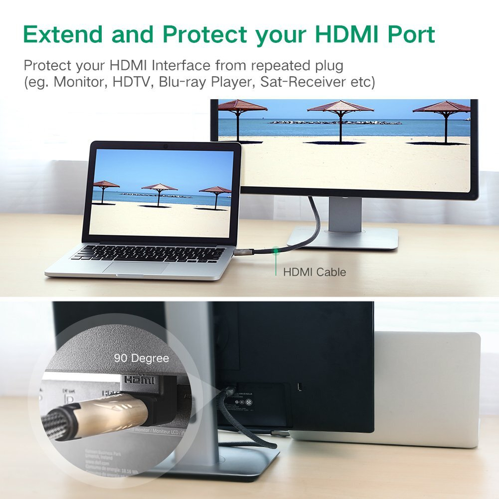 Переходник HDMI - HDMI 90° UGREEN 20109