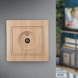 Розетка Intro Plano 1-301-11 TV одиночная, IP20, СУ, сосна