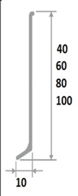 Алюминиевый плинтус ПЛ-40 белый муар 3000 мм