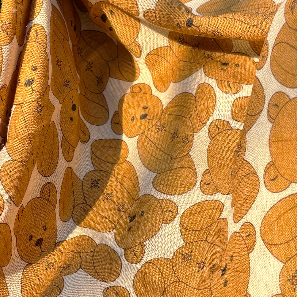 Шаль 120*120см, ТЭДДИ на белом