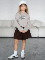 Осенний костюм для девочки, лонгслив и шорты