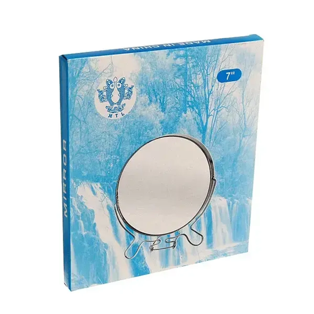 Зеркало настольное в металлической оправе «Модерн» круг, одностороннее d17см.