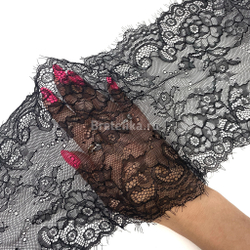 Кружево эластичное черное с ресничками 17 см