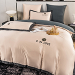 Комплект постельного белья Сатин-Шелк Я IN LOVE на резинке LVR014