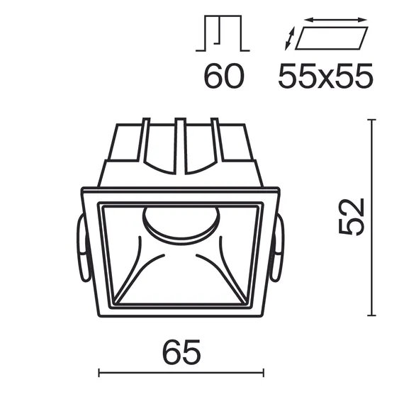 Встраиваемый светильник Альфа / Alfa LED 10 Вт 4000 К 36° Technical dl043-01-10w4k-sq-wb