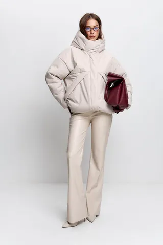 Куртка зимняя на утеплителе Isosoft бежевого цвета