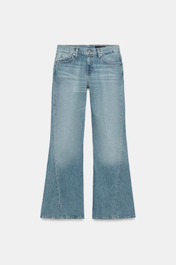 ZARA ДЖИНСЫ RELAXED-FLARE С НИЗКОЙ ПОСАДКОЙ — ZW COLLECTION, ВЫЦВЕТШИЙ СИНИЙ
