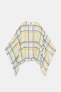 ZARA ТУНИКА ИЗ 100% РАМИ В КЛЕТКУ — ZW COLLECTION, РАЗНОЦВЕТНЫЙ