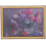 Алмазная мозаика на подрамнике с полным заполнением «МИР ЯРКИХ КРАСОК», герберы и сирень, 30*40см