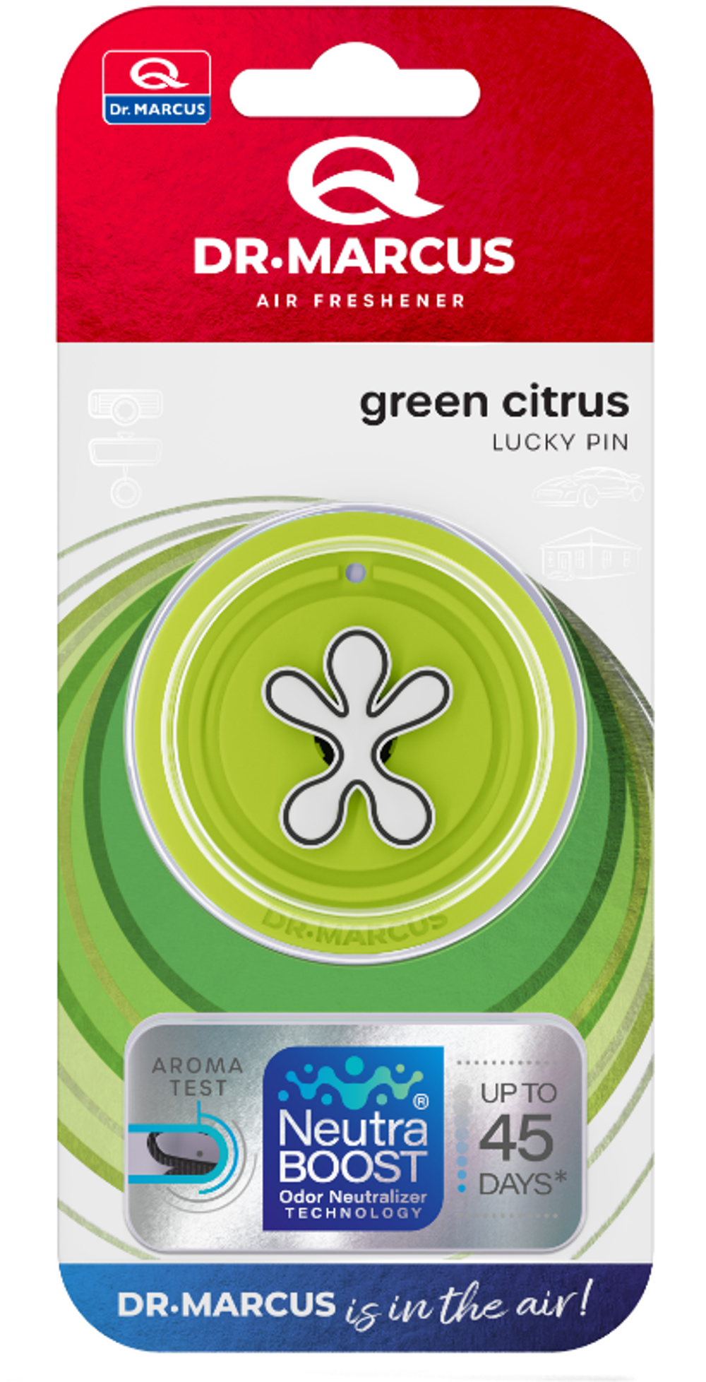 Ароматизатор-игрушка Dr Marcus Lucky Pin - Green citrus\Зеленый цитрус