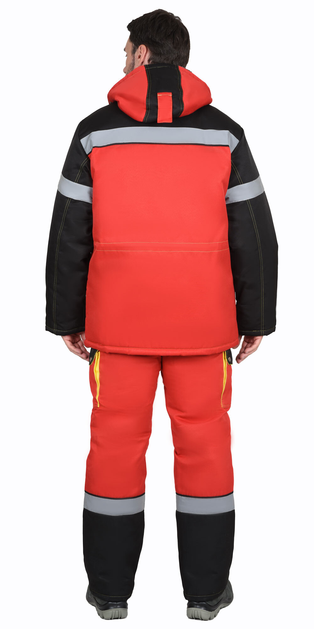 Костюм "ТИТАН" зим: куртка дл., п/к. красный с черным и СОП-50мм. - ПОД ЗАКАЗ