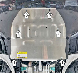 Защита картера двигателя, Электроусилителя руля, Переднего электромотора. 4 мм, Алюминий для Voyah Dream 2021-н.в., Motodor.348606