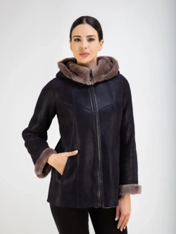 Дубленка натуральная короткая с капюшоном Турция