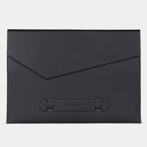 Чехол для докуметов и техники Maccase 17' из кожи теленка, черного цвета