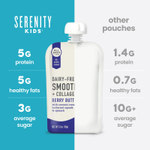 Serenity Kids, безмолочный смузи с коллагеном, для детей от 6 месяцев, ягоды и орехи, 99 г (3,5 унции)