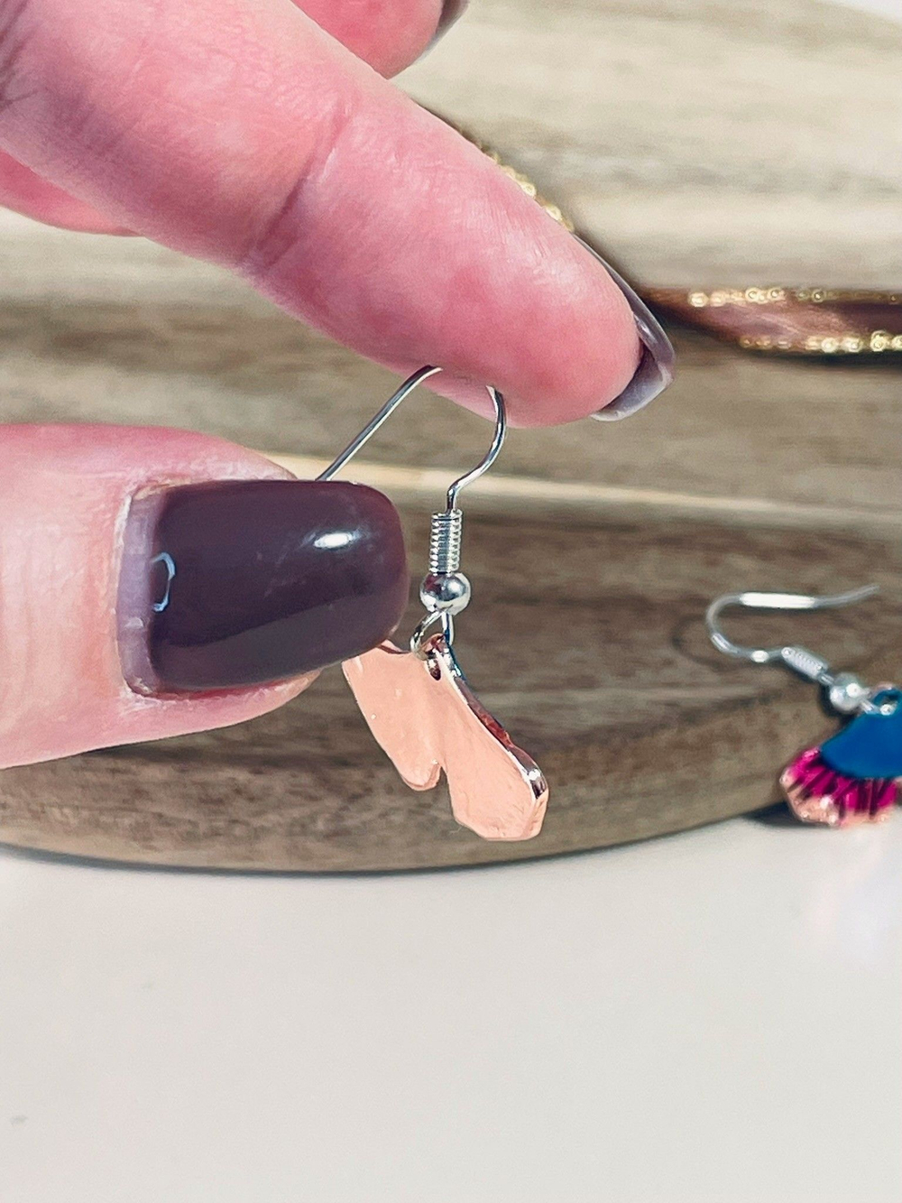 Серьги подвески лист гинкго