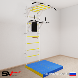 Шведская стенка Sv Sport усиленная 6434 (Турник рукоход/Брусья/Трапеция/Мат 1м)