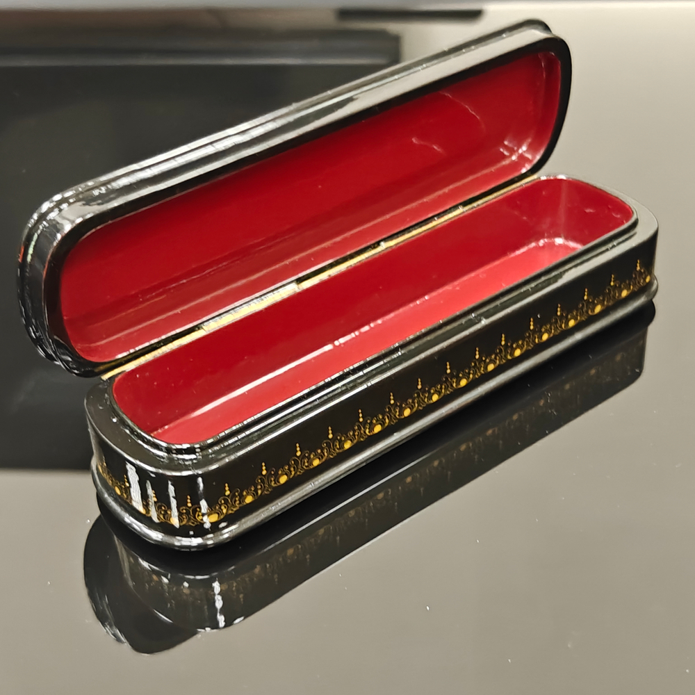 Шкатулка для ручки "Ирисы" с ручной росписью 20х6см