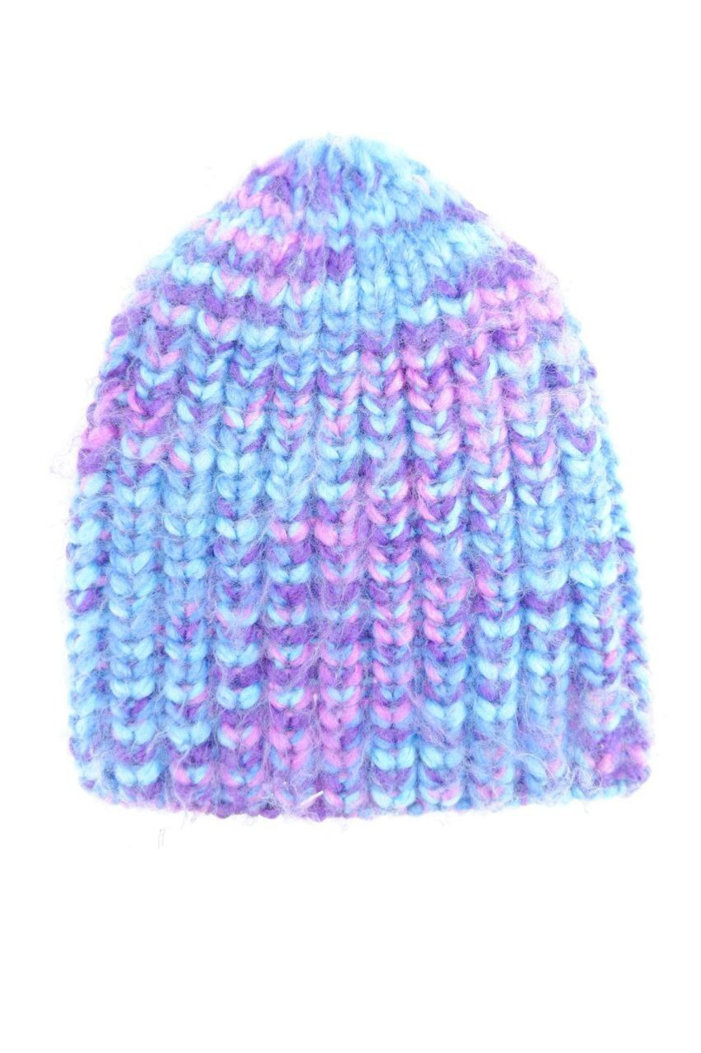 Шапка вязаная разноцветная на 9-10 лет