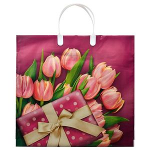 Пакет пластиковая ручка Россия 38*35 см 90 мкм ПВД Для тебя  1 шт 100 шт/кор