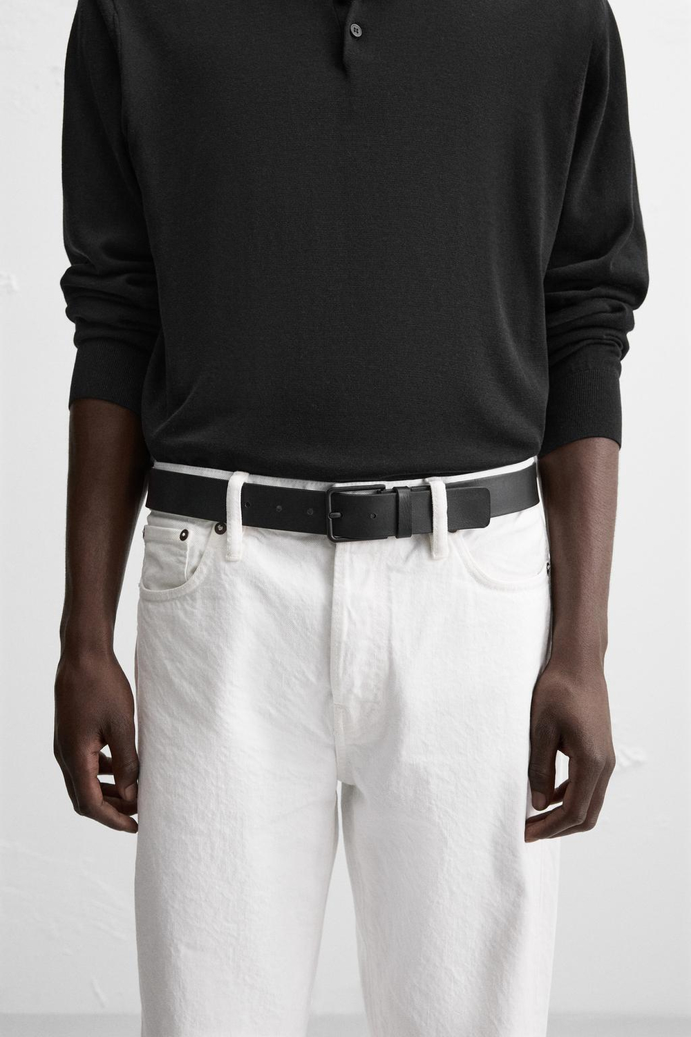 ZARA ДВУСТОРОННИЙ КОЖАНЫЙ РЕМЕНЬ, ЧЕРНЫЙ