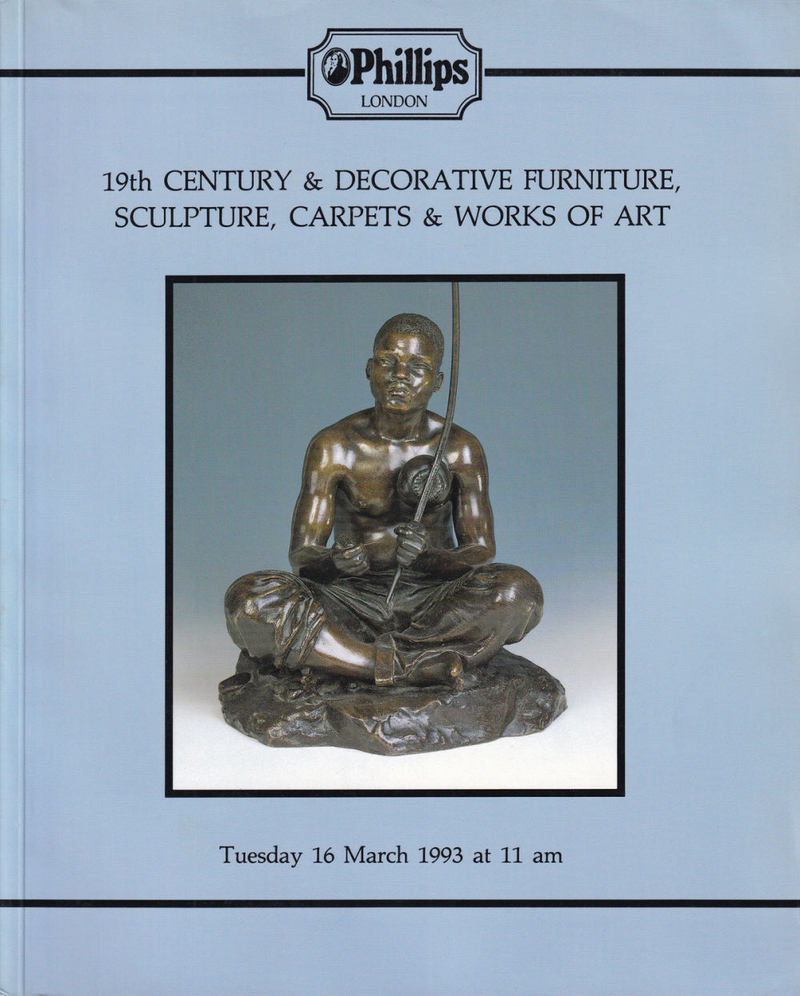 Каталог аукциона Phillips, Лондон, Мебель, скульптура, ковры и предметы искусства XIX века от 16 марта 1993 года