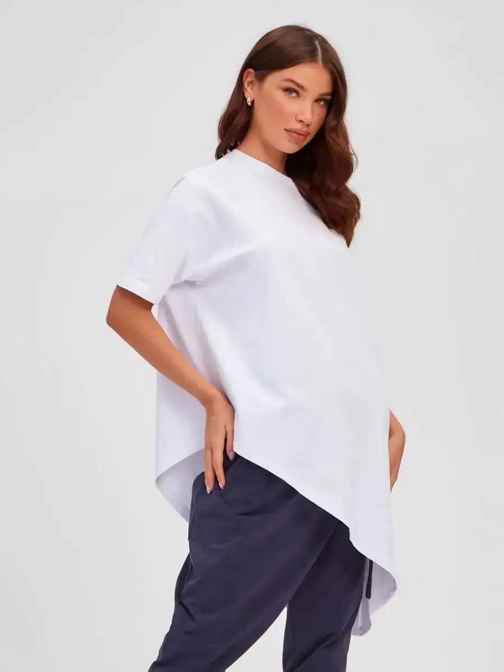 Туника оверсайз ассиметричная белый