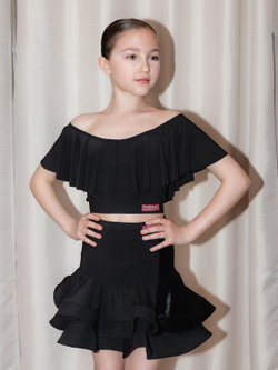 Юбка с регилином и бархатной вставкой