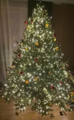 Елка с гирляндой встроенной «Престиж» (Литая хвоя) 185 см / 1,8 м