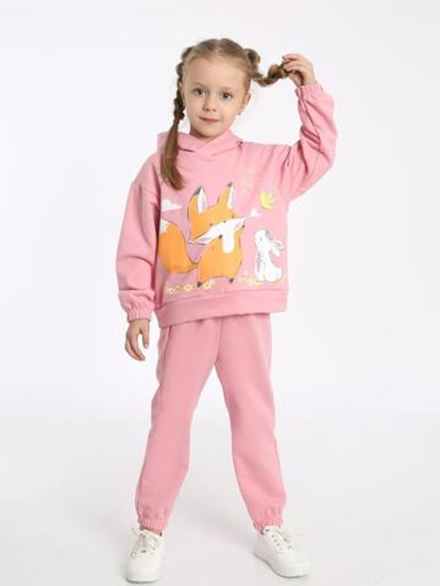 Костюм для девочек футер "Плей-1" 110, Розовый (Ивашка)