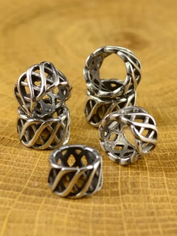 Бусина «Витая» из нержавеющей стали