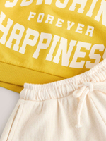 Толстовка и шорты в комплекте для девочки Next E55-503, Желтый, Молочный