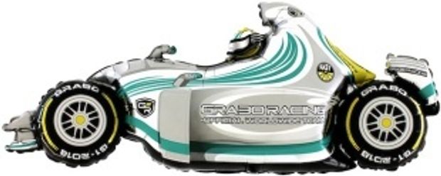 Г Шар (49''/124 см) Фигура, Гоночный автомобиль, Серый (БГ-35)