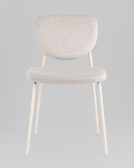 Стул обеденный Gigi шенилл серый белые ножки